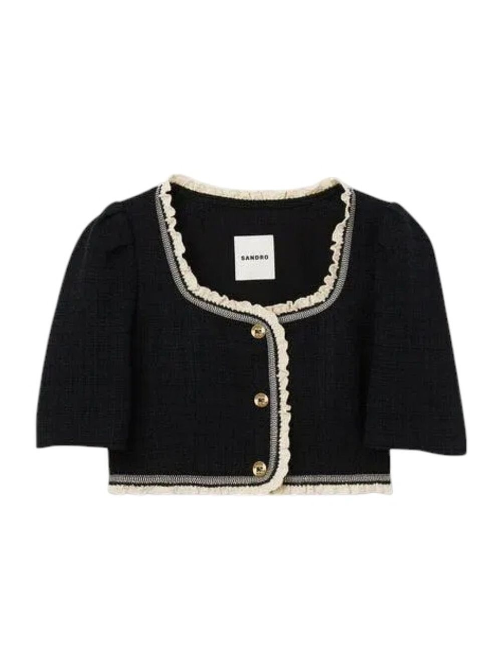 Sandro Tweed Cropped Top